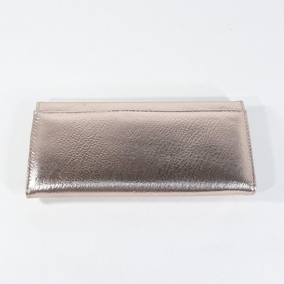 Adrienne Vittadini Metallic Peach Trifold Wallet - Picture 2 of 14